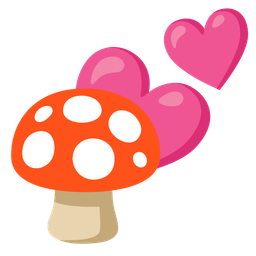 mushroom and two hearts