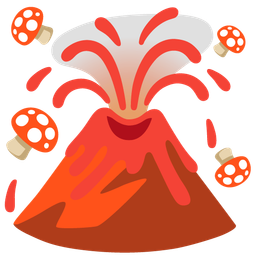 mushroom and volcano
