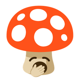 mushroom and yawning face