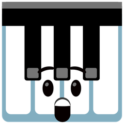 Musical keyboard and Astonished face