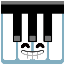 Musical keyboard and Beaming face with smiling eyes