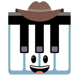 Musical keyboard and Cowboy hat face