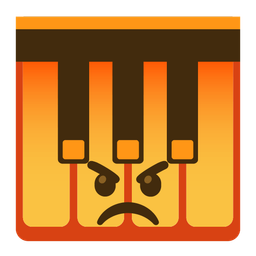 Musical keyboard and Enraged face