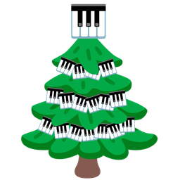 Musical keyboard and Evergreen tree