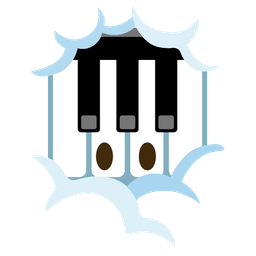 Musical keyboard and Face in clouds