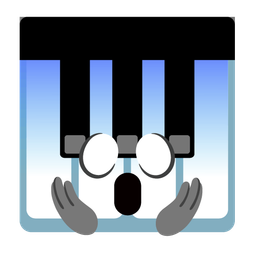 Musical keyboard and Face screaming in fear