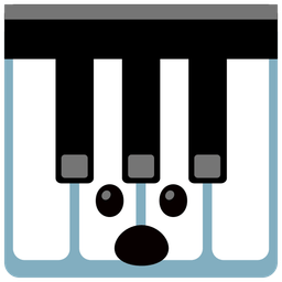 Musical keyboard and Face with open mouth