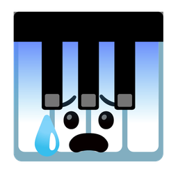 Musical keyboard and Fearful face