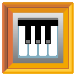 Musical keyboard and Framed picture
