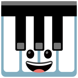 Musical keyboard and Grinning face