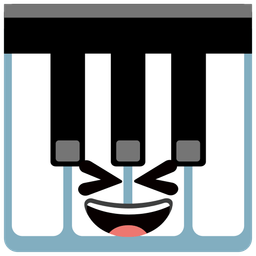 Musical keyboard and Grinning squinting face