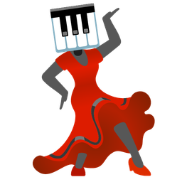 Musical keyboard and High-heeled shoe