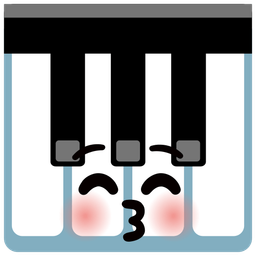Musical keyboard and Kissing face with closed eyes