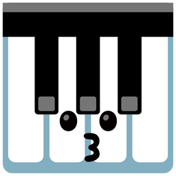 Musical keyboard and Kissing face