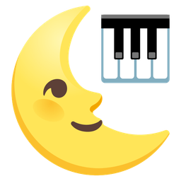 Musical keyboard and Last quarter moon face