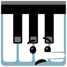 Musical keyboard and Lying face
