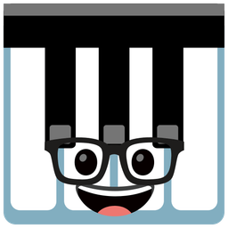 Musical keyboard and Nerd face