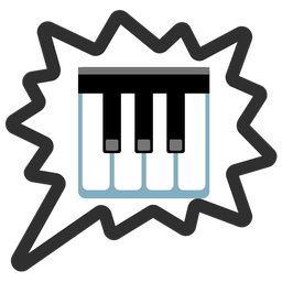 Musical keyboard and Right anger bubble