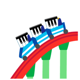 Musical keyboard and Roller coaster