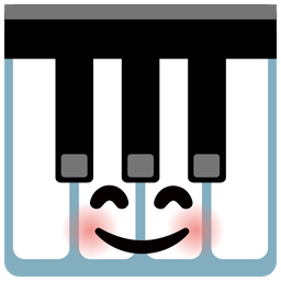 Musical keyboard and Smiling face with smiling eyes