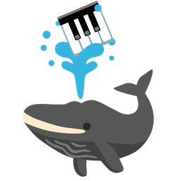 Musical keyboard and Spouting whale
