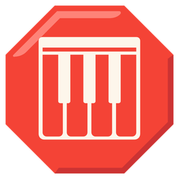 Musical keyboard and Stop sign