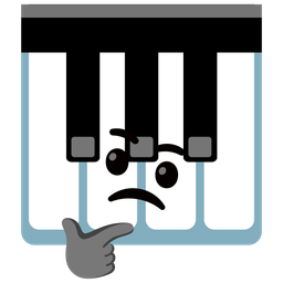 Musical keyboard and Thinking face