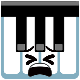 Musical keyboard and Tired face