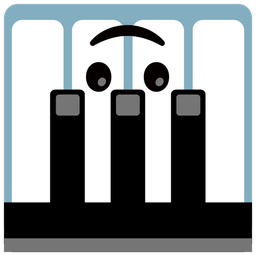 Musical keyboard and Upside-down face