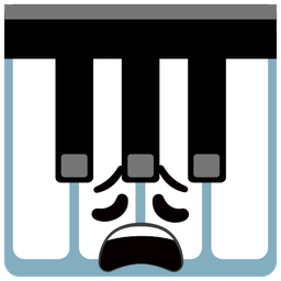Musical keyboard and Weary face