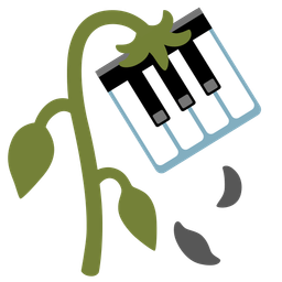 Musical keyboard and Wilted flower