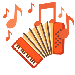 musical notes and accordion