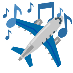 musical notes and airplane