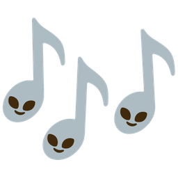 musical notes and alien