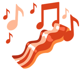 musical notes and bacon