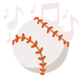 musical notes and baseball