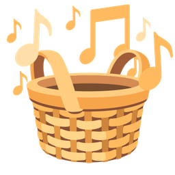 musical notes and basket