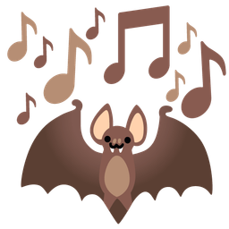 musical notes and bat