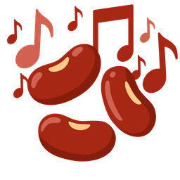 musical notes and beans