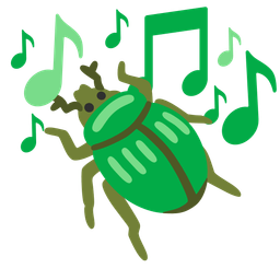 musical notes and beetle