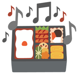 musical notes and bento box