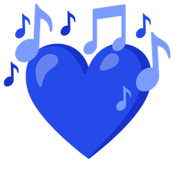 musical notes and blue heart