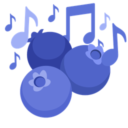 musical notes and blueberries