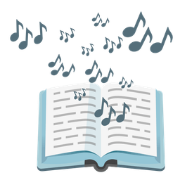 musical notes and books
