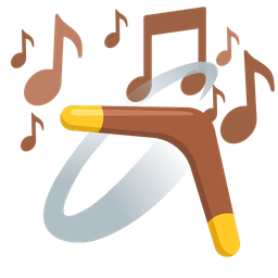 musical notes and boomerang