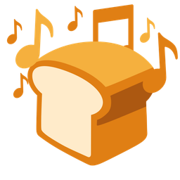 musical notes and bread