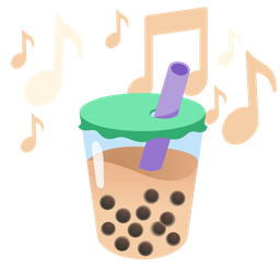 musical notes and bubble tea
