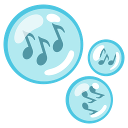 musical notes and bubbles
