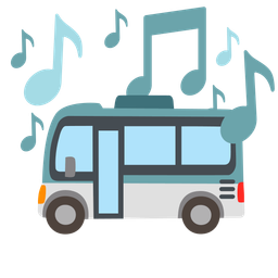 musical notes and bus