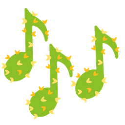 musical notes and cactus